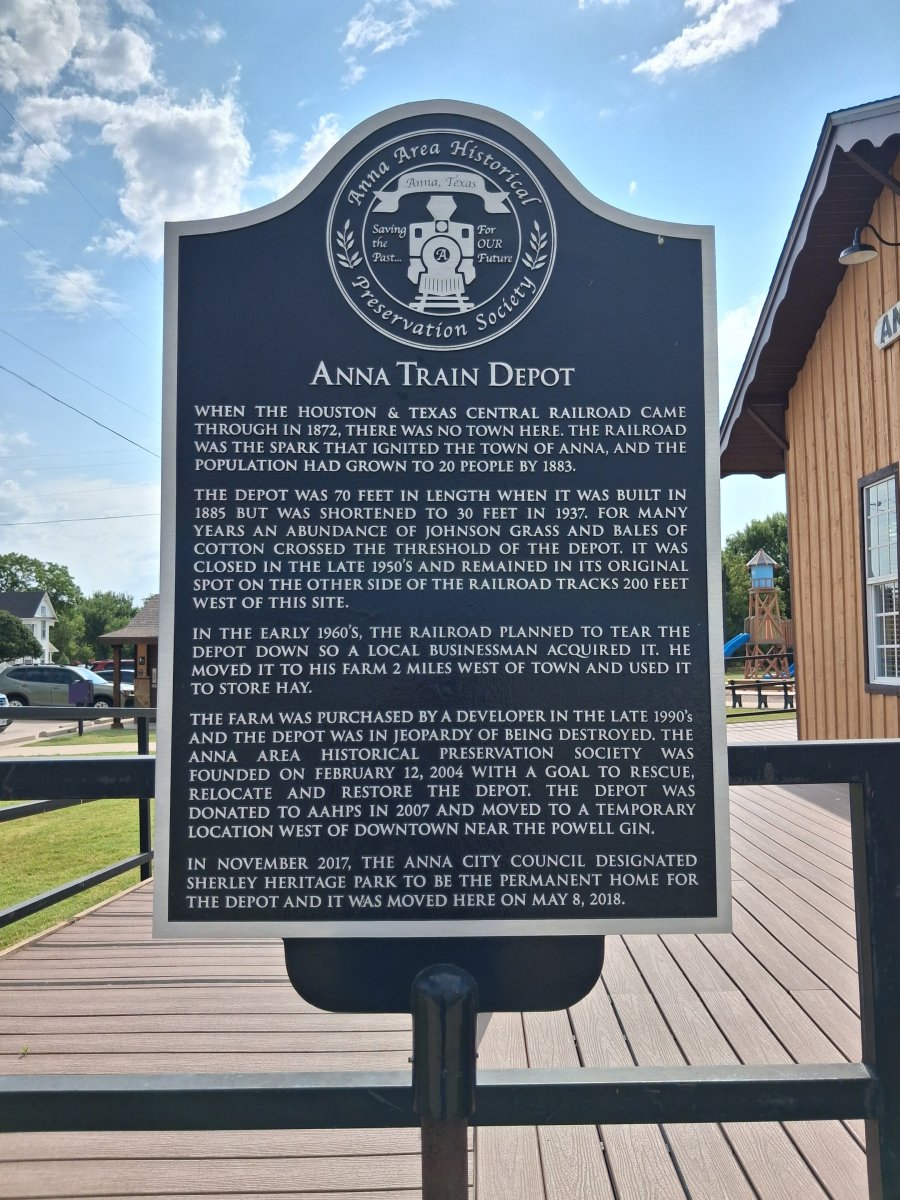 Anna depot historical marker